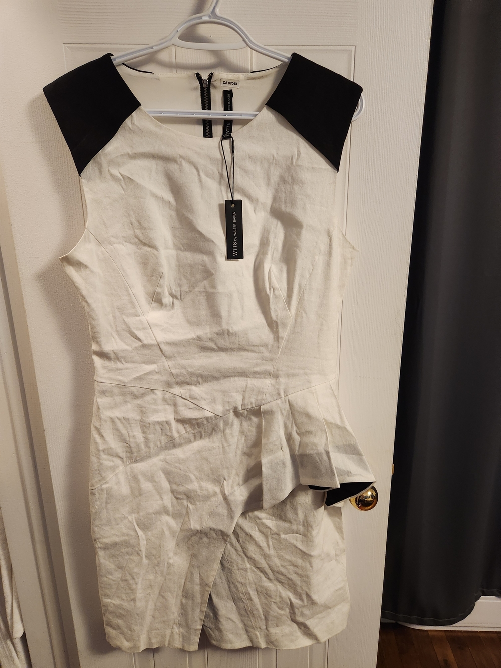 W118 by Walter Baker Black and White Peplum Dress